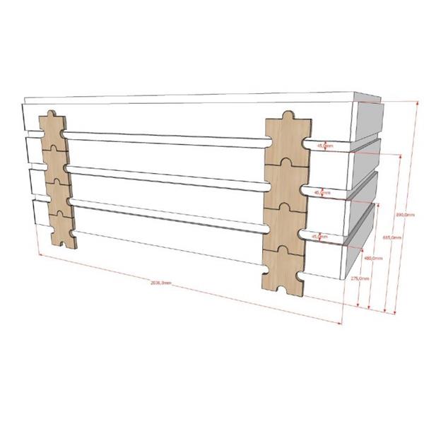 Grote foto modulo puzzle 1 persoonsbed grijs vipack antiek en kunst stoelen en banken