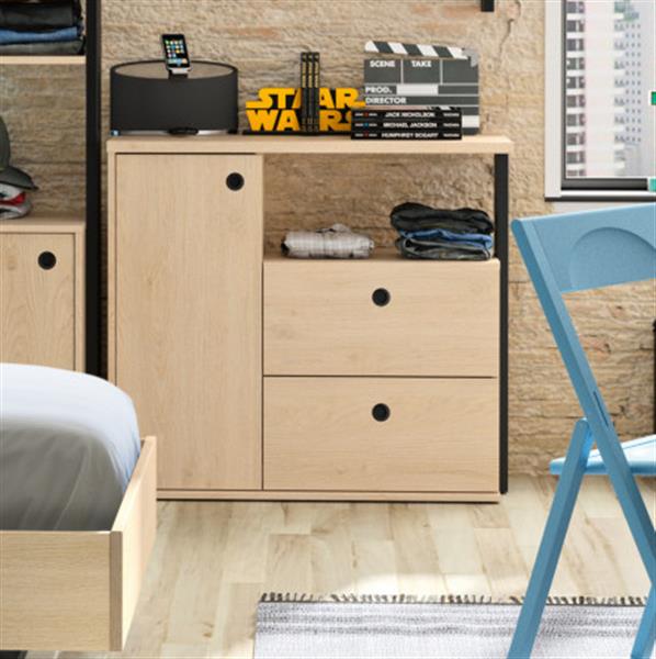 Grote foto duplex stapelbed 90x200 naturel zwart gami huis en inrichting bedden
