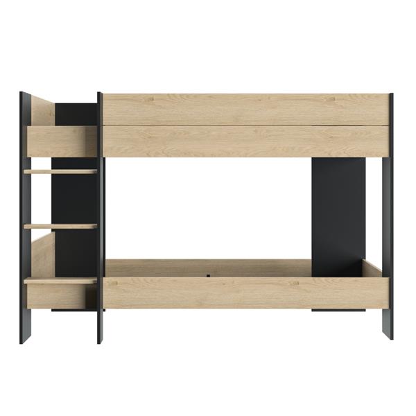 Grote foto duplex stapelbed 90x200 naturel zwart gami huis en inrichting bedden