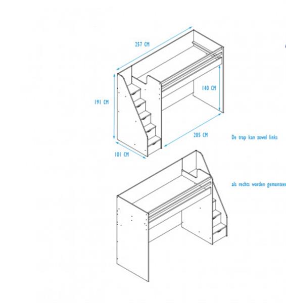 Grote foto neo hoekstapelbed met bureau wit geel almila kinderen en baby complete kinderkamers