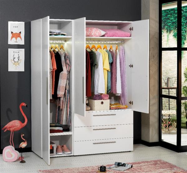 Grote foto neo stapelbed met bedlade wit geel almila kinderen en baby complete kinderkamers