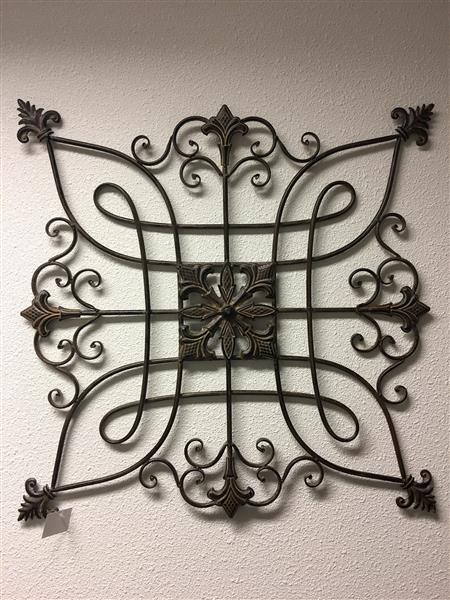 Grote foto decoratief wandornament metaal bruin tuin en terras tuindecoratie