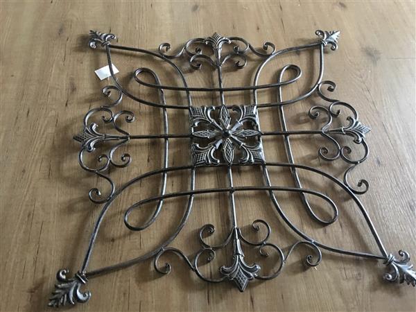 Grote foto decoratief wandornament metaal bruin tuin en terras tuindecoratie