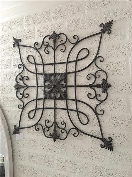 Grote foto decoratief wandornament metaal bruin tuin en terras tuindecoratie
