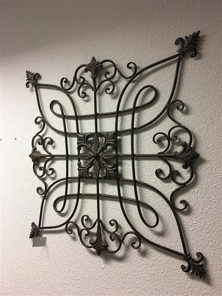Grote foto decoratief wandornament metaal bruin tuin en terras tuindecoratie