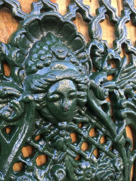 Grote foto deurrooster groen gietijzer wandornament tuin en terras tuindecoratie