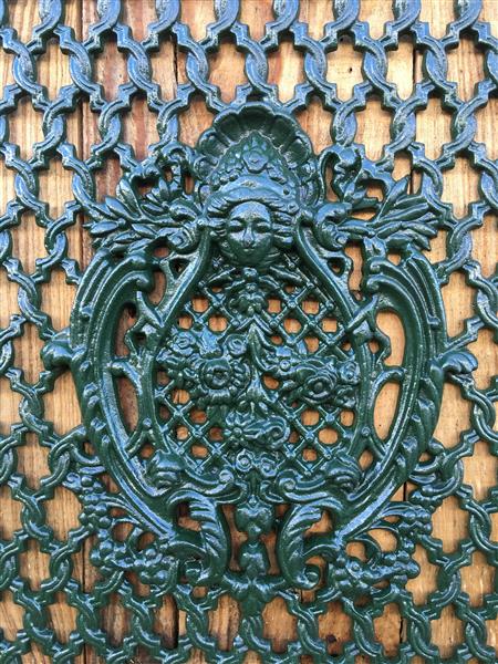 Grote foto deurrooster groen gietijzer wandornament tuin en terras tuindecoratie