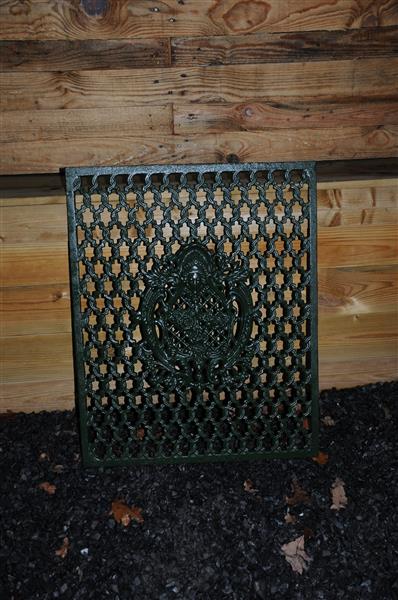 Grote foto deurrooster groen gietijzer wandornament tuin en terras tuindecoratie