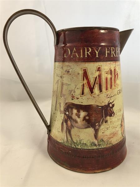 Grote foto vintage melkkan met koe dairy fresh tuin en terras tuindecoratie