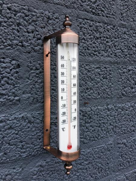 Grote foto frame messing metaal met thermometer prachtig klassiek tuin en terras tuindecoratie