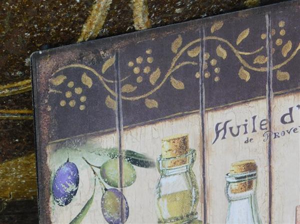 Grote foto nostalgisch decoratief bord italiaanse olijfolie foto als muurschildering huis en inrichting woningdecoratie