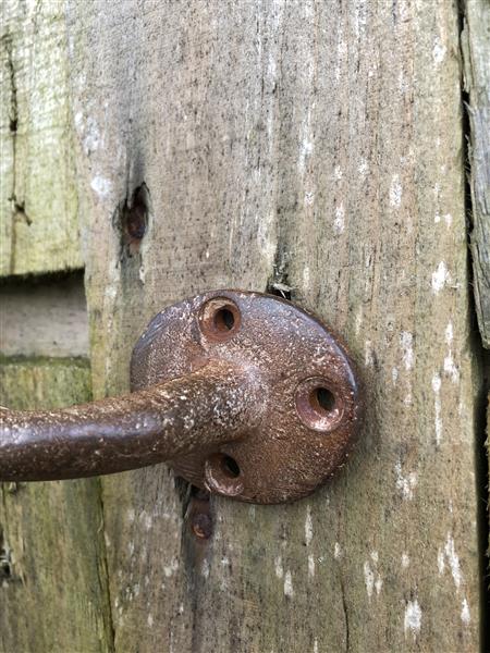 Grote foto deurgreep round base van massief ijzer groot rust bruin gecoat. doe het zelf en verbouw materialen en producten