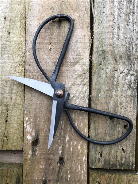 Grote foto handgesmede schaar scissor dure echt fantastisch ontwerp tuin en terras tuindecoratie