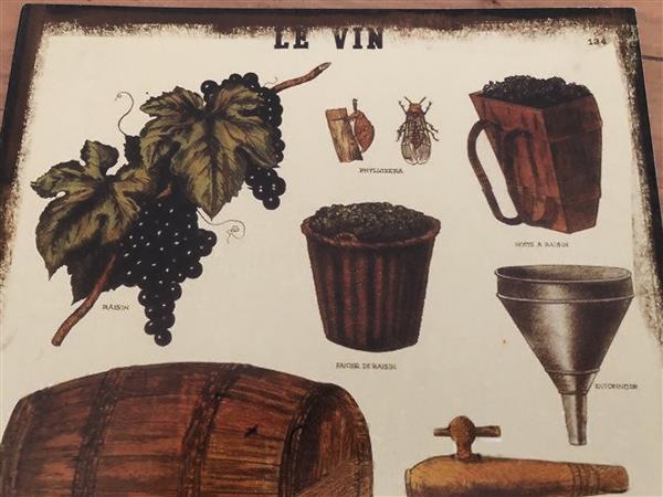 Grote foto mooi metalen wandbord le vin voor de wijnliefhebber tuin en terras tuindecoratie