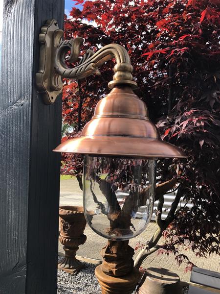 Grote foto buitenlamp geheel koper glas koperen wandlamp rustieke buitenlamp buiten wandlamp voordeur top k tuin en terras verlichting