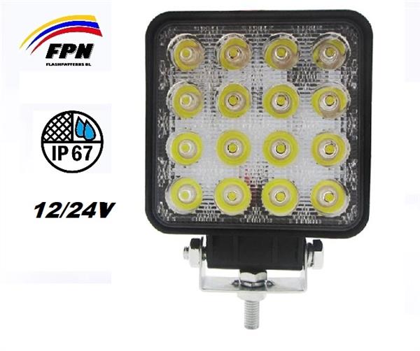 Grote foto zr 48watt hoog kwaliteit led werklamp breedstraler 12 24v 3840 lumen aanbieding auto onderdelen overige auto onderdelen