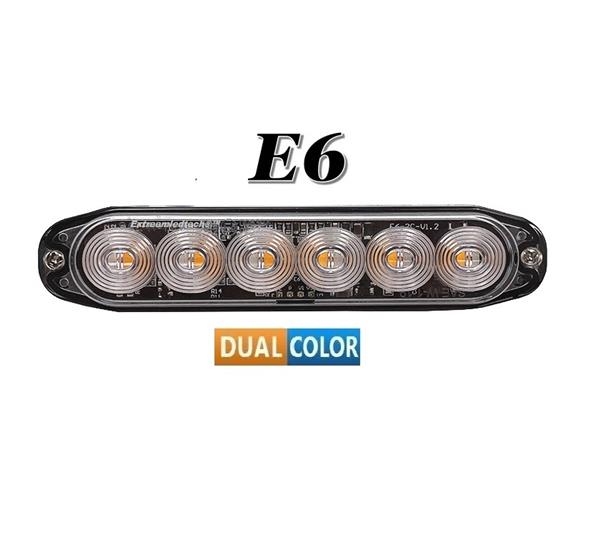 Grote foto e6 hoog kwaliteit dual colour 2 kleuren led flitser 2 x 6 x 3 watt r65 klasse i en ii 12 24v auto onderdelen overige auto onderdelen