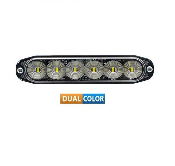 Grote foto e6 hoog kwaliteit dual colour 2 kleuren led flitser 2 x 6 x 3 watt r65 klasse i en ii 12 24v auto onderdelen overige auto onderdelen