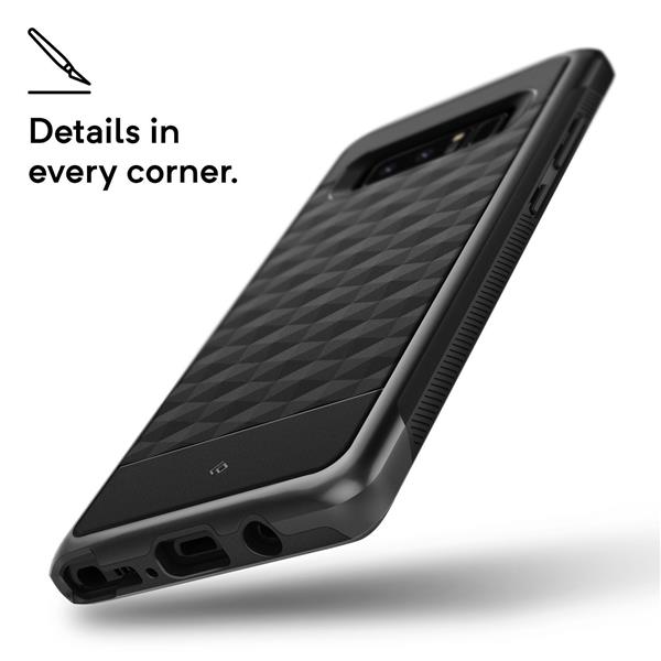 Grote foto note 8 caseology parallax series shock proof tpu grip case black telecommunicatie mobieltjes