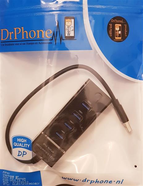 Grote foto drphone xtreme 4 poort 5gbps usb 3.0 hub splitter computer notebook laptop windows mac os linu computers en software overige computers en software