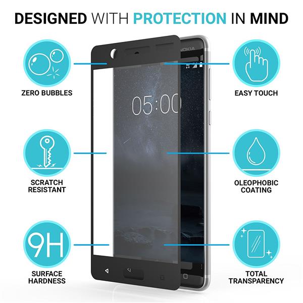 Grote foto drphone nokia 5 glas 4d volledige glazen dekking full coverage curved edge frame tempered glass zwar telecommunicatie mobieltjes