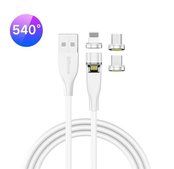 Grote foto drphone omnia 540 3 in 1 micro usb lightning usb c magnetische oplaadkabel oplader 9v ka telecommunicatie opladers en autoladers