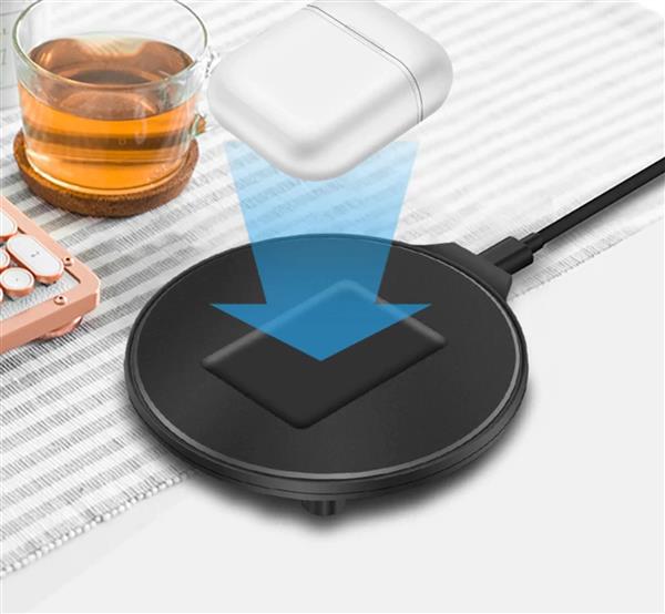 Grote foto drphone qla4 draadloze oplader ios pods 2 android earbuds wireless charger qi lader zwart telecommunicatie opladers en autoladers