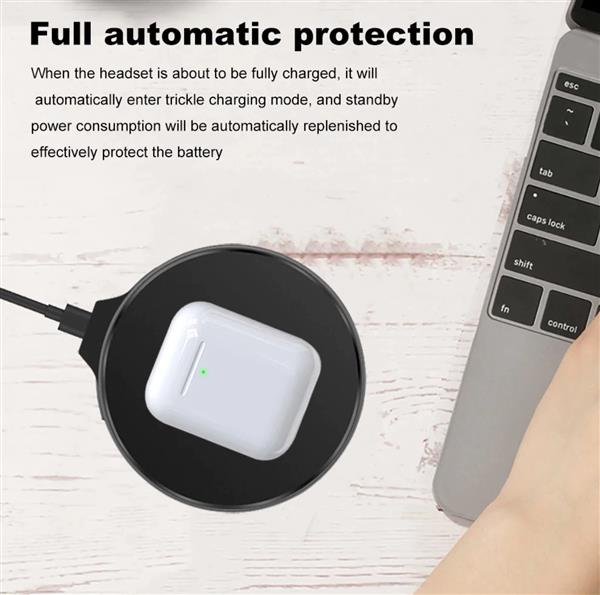 Grote foto drphone qla4 draadloze oplader ios pods 2 android earbuds wireless charger qi lader zwart telecommunicatie opladers en autoladers