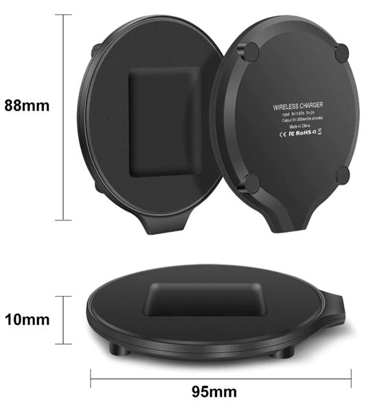 Grote foto drphone qla4 draadloze oplader ios pods 2 android earbuds wireless charger qi lader zwart telecommunicatie opladers en autoladers