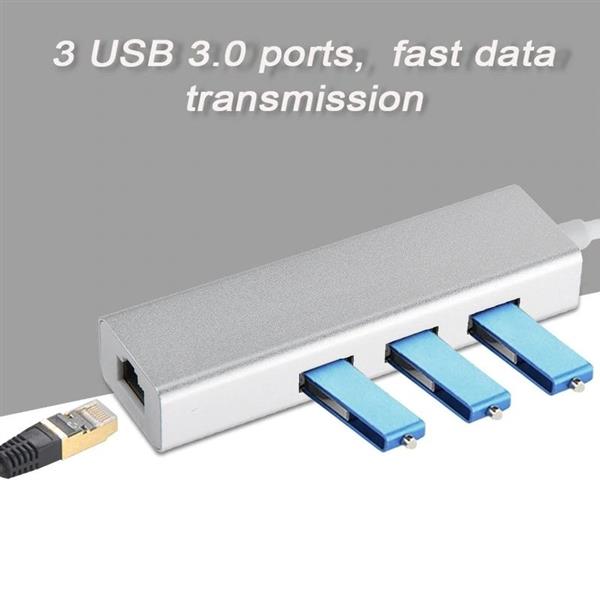 Grote foto drphone ea2 usb 3.0 hub met rj45 gigabit ethernet lan adapter 10 100 1000m gigabit met 3 poorten computers en software overige computers en software