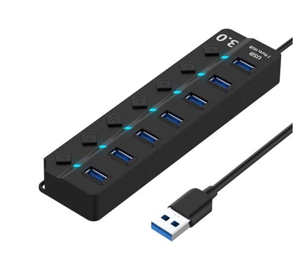 Grote foto drphone xtreme3 usb hub 7 poorten 3.0 hub per poort aan uit zetten 5 gbps led indicatie z computers en software overige computers en software