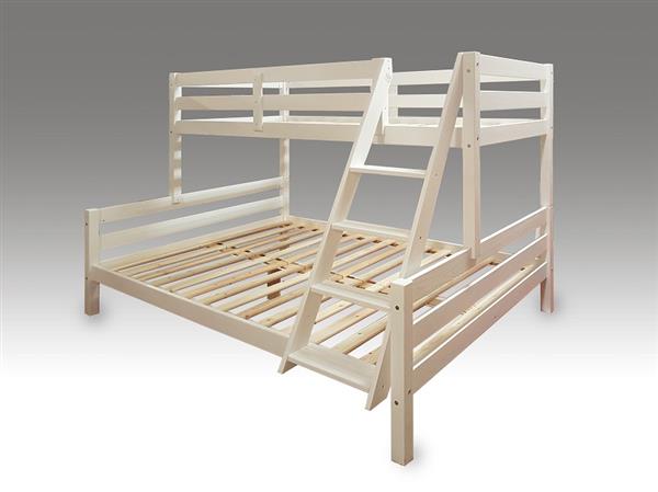 Grote foto massief houten drie persoons stapelbed wit antiek en kunst stoelen en banken