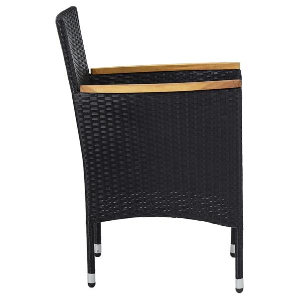 Grote foto vidaxl tuinstoelen 2 st poly rattan zwart tuin en terras tuinmeubelen