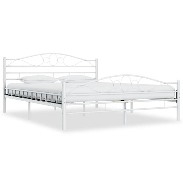 Grote foto vidaxl bedframe metaal wit 140x200 cm antiek en kunst stoelen en banken