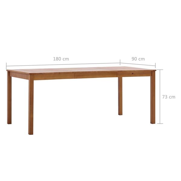 Grote foto vidaxl eettafel 180x90x73 cm grenenhout honingbruin huis en inrichting eettafels