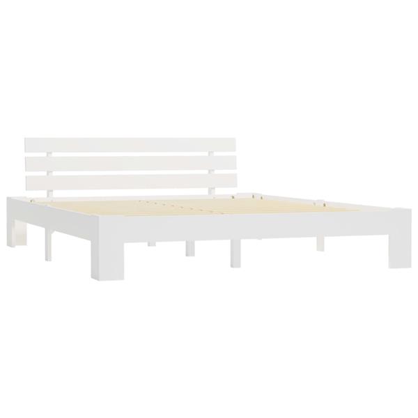 Grote foto vidaxl bedframe massief grenenhout wit 160x200 cm antiek en kunst stoelen en banken