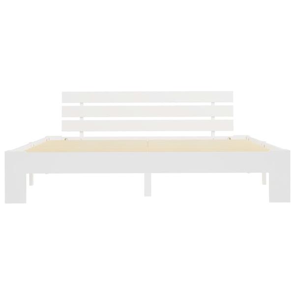 Grote foto vidaxl bedframe met hoofdbord massief grenenhout wit 160x200 cm antiek en kunst stoelen en banken