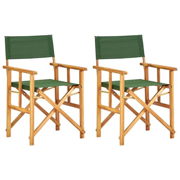 Grote foto vidaxl regisseursstoelen 2 st massief acaciahout groen tuin en terras tuinmeubelen
