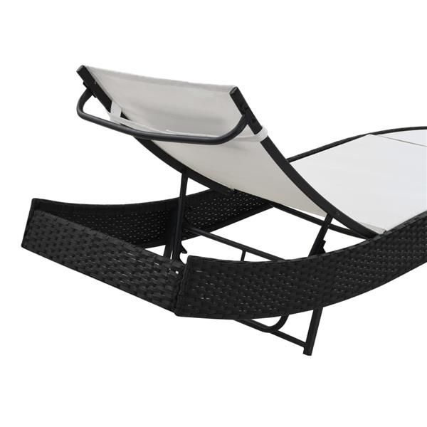 Grote foto vidaxl ligbed met kussen poly rattan zwart tuin en terras tuinmeubelen