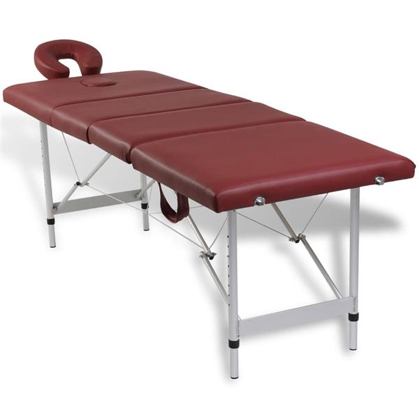 Grote foto vidaxl massagetafel inklapbaar met aluminium frame vier delen rood beauty en gezondheid massage