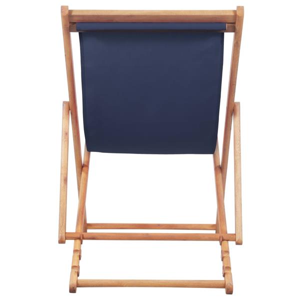 Grote foto vidaxl strandstoel inklapbaar stof en houten frame blauw tuin en terras tuinmeubelen