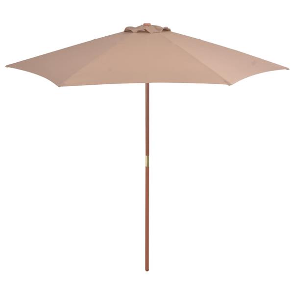 Grote foto vidaxl parasol met houten paal 270 cm taupe tuin en terras overige tuin en terras