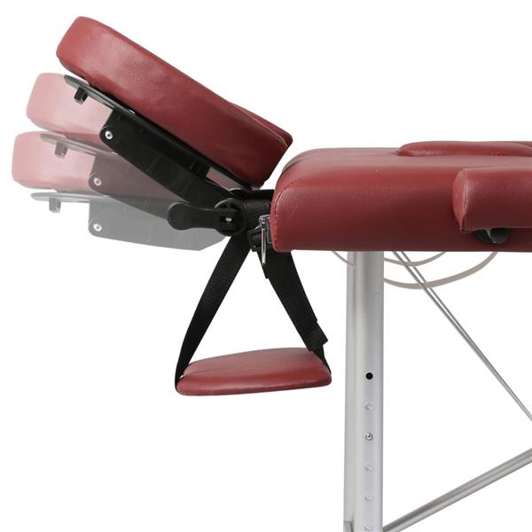 Grote foto vidaxl inklapbare massagetafel 3 zones met aluminium frame rood beauty en gezondheid massage