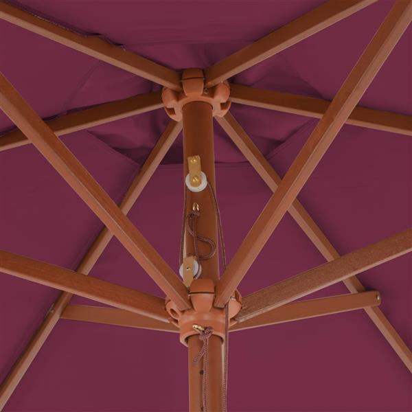 Grote foto vidaxl parasol met houten paal 270 cm bordeauxrood tuin en terras overige tuin en terras