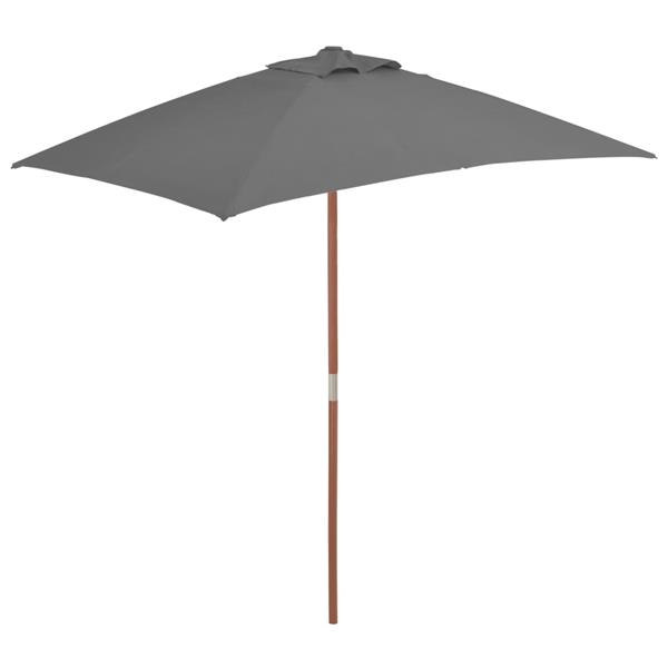 Grote foto vidaxl parasol met houten paal 150x200 cm antraciet tuin en terras overige tuin en terras