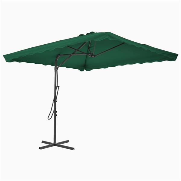 Grote foto vidaxl parasol met stalen paal 250x250 cm groen tuin en terras overige tuin en terras