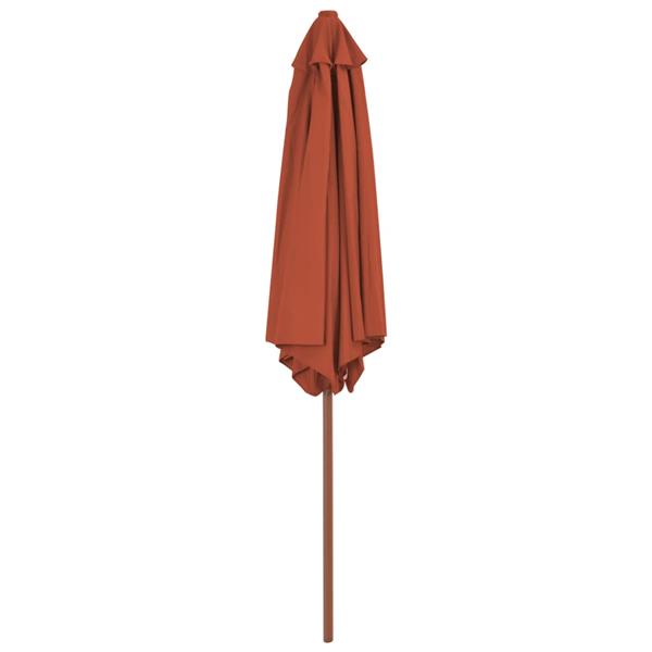 Grote foto vidaxl parasol met houten paal 270 cm terracotta tuin en terras overige tuin en terras