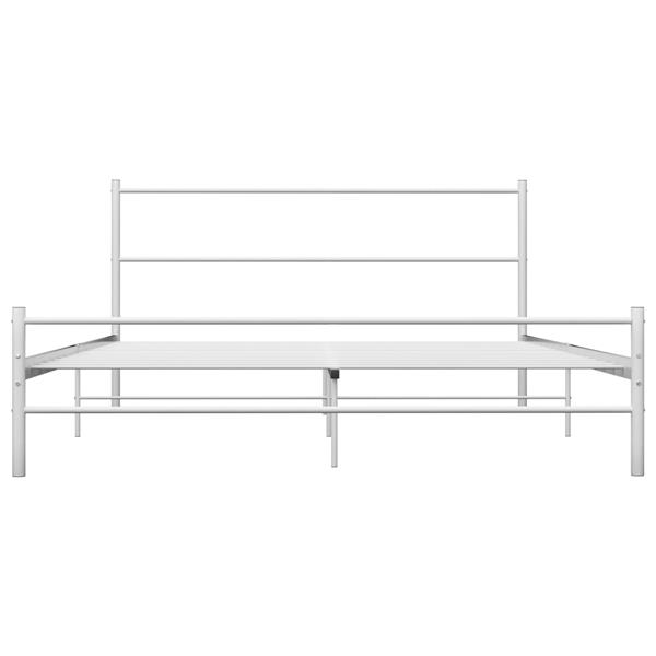 Grote foto vidaxl bedframe metaal wit 140x200 cm antiek en kunst stoelen en banken