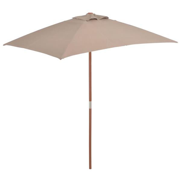 Grote foto vidaxl parasol met houten paal 150x200 cm taupe tuin en terras overige tuin en terras