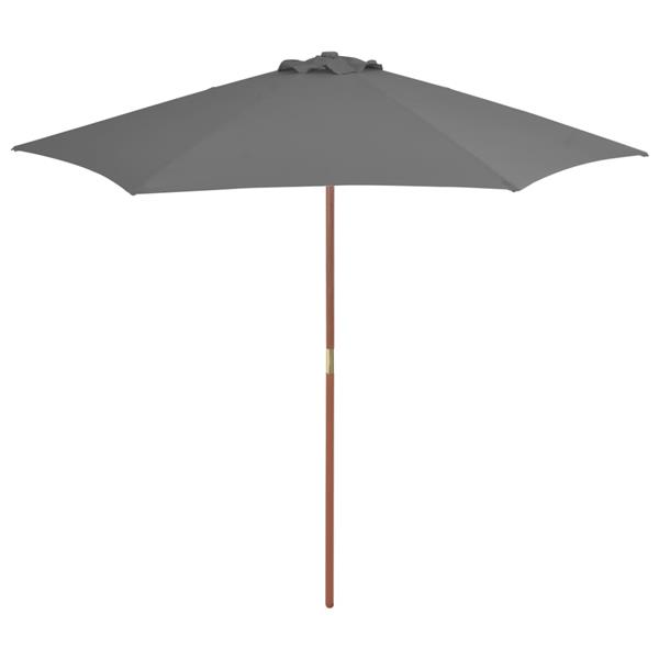 Grote foto vidaxl parasol met houten paal 270 cm antraciet tuin en terras overige tuin en terras